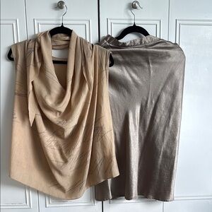 Elegant Beige and Silver Two-Piece Set